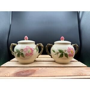 Vintage Franciscan Desert Rose Sugar Bowl with Lid – Set of 2